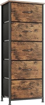 CAIYUN 5 Drawer Tall Dresser, Dresser for Bedroom Entryway Hallway, Closet Storage Drawer, Commode De Chambre, Armoire De Rangement, Rustic Brown